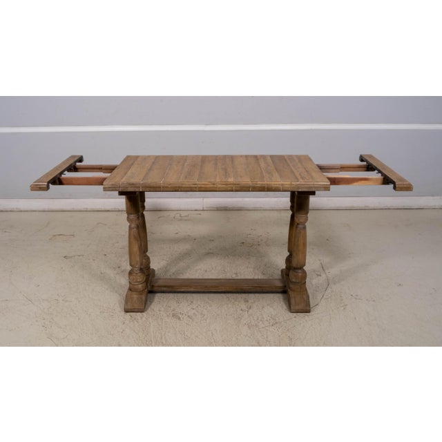 Hooker Hooker Brasserie Friendship Oak Table & 6 Center Stools For Sale - Image 4 of 18