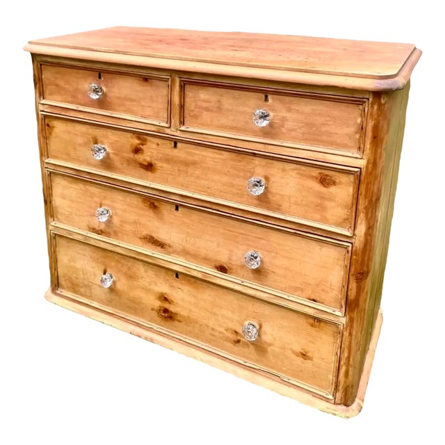 19th C. English Signed Scrubbed Pine Commode For Sale