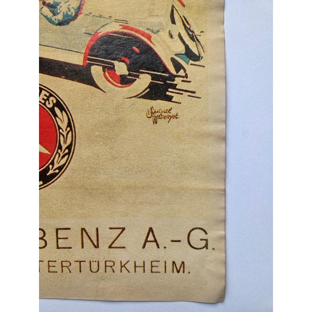 1930s Art Deco Mercedes Benz Automobile Advertising Poster, 1930s For Sale - Image 5 of 7