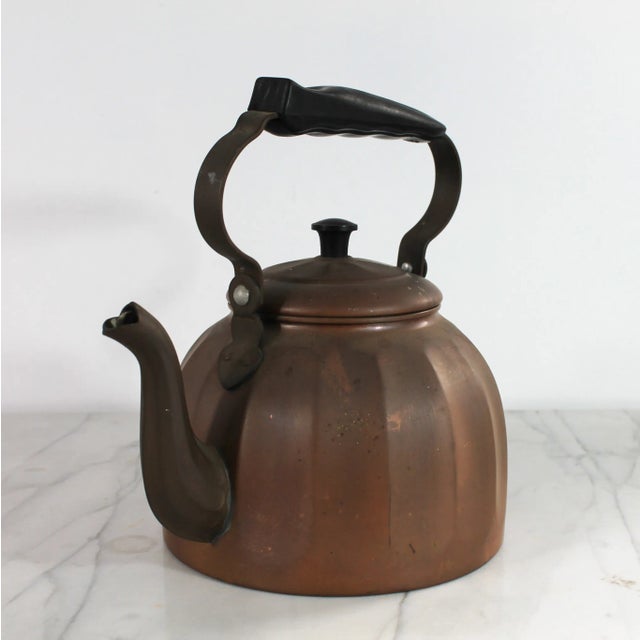 Vintage German Copper Tea Kettle For Sale - Image 4 of 11