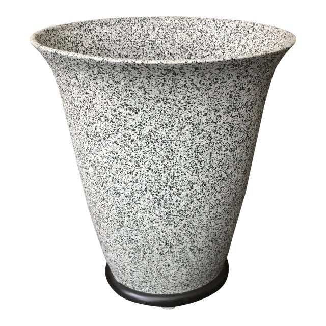 Alfiero Mangani Granite Finish Ceramic Flared Vase For Sale