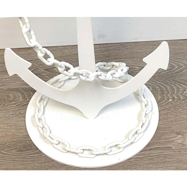 Mid 20th Century Mid 20th Century Post WWII Modern Wrought Iron Anchor & Chain Yacht Side Tables - A Pair For Sale - Image 5 of 10