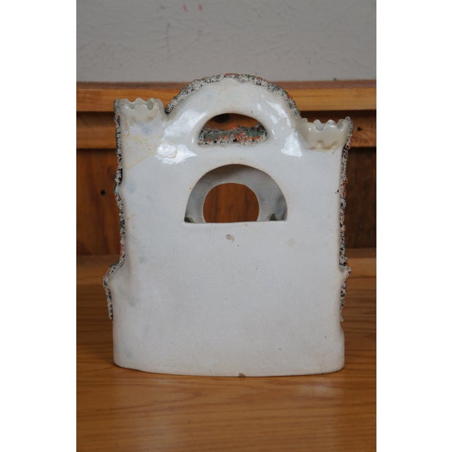 Antique Staffordshire Castle Cherub Pocket Watch Tower Spill Vase For Sale - Image 6 of 12