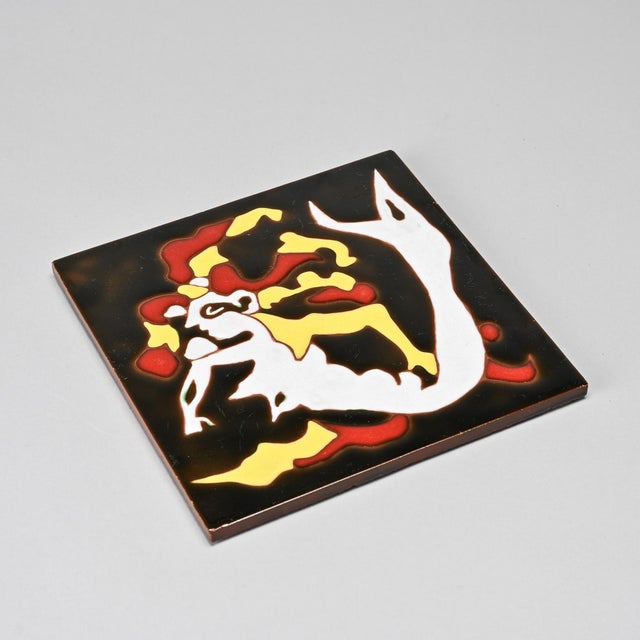 Mid-Century Modern Ceramic Tile by Jean Lurçat for Sant Vicens Workshop, 1950 For Sale - Image 3 of 7