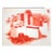 Mid-Century Pop Art Red Still Life Drawing Sketch by Salvatore Grippi, 1960s Mod For Sale