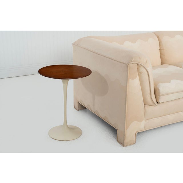 Mid-Century Modern Early Eero Saarinen “Tulip” Side Tables, c.1960 –Walnut Tops & Cast-Iron Bases For Sale - Image 3 of 8