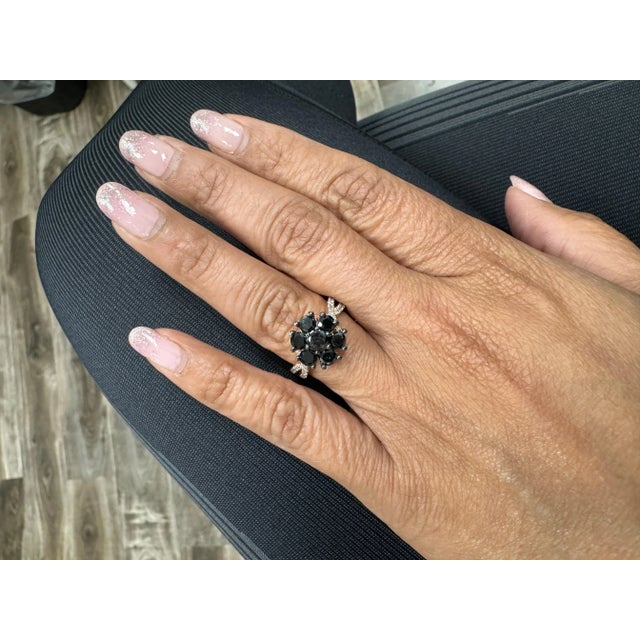 2.07 Carat Salt and Pepper Diamond Rose Gold Engagement Ring Size 6.5 For Sale In Los Angeles - Image 6 of 7