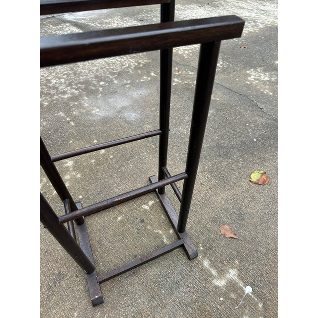 1970s Dark Brown Wooden Italian Valet For Sale - Image 4 of 7