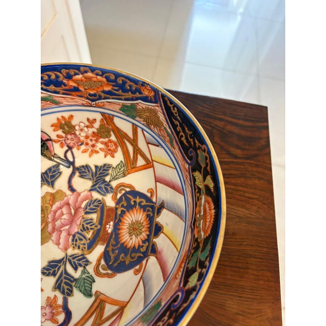Antique Japanese Meiji Imari Porcelain Centrepiece Bowl, 1860s For Sale - Image 6 of 11