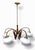 Wood 1940s Mid-Century Modern Chandelier With Teak, Brass, and Opaline Glass. For Sale - Image 7 of 7