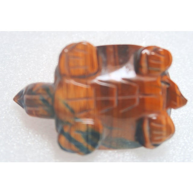 Late 20th Century Vintage Hand-Carved Tigers Eye Miniature Turtle - Symbol of Tranquility and Steadfastness; Said to Teach You to Take Your Time and Enjoy Life For Sale - Image 5 of 18