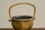 Metal Art Deco Basket with Handle in Patinated Brass Early 20th Century, 1940s For Sale - Image 7 of 8
