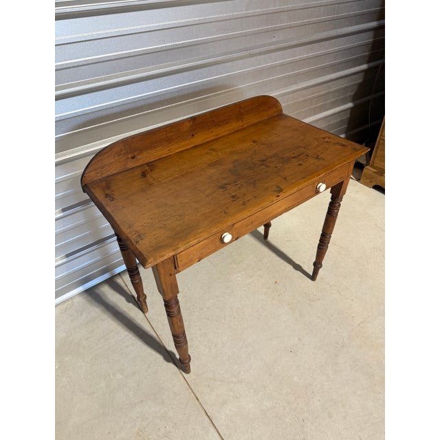 Antique Pine Wash Stand / Desk With Drawer and Lip From England For Sale - Image 10 of 18