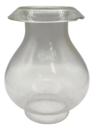 1900s Victorian Clear Glass Oil Lamp Fluted Hurricane Shade