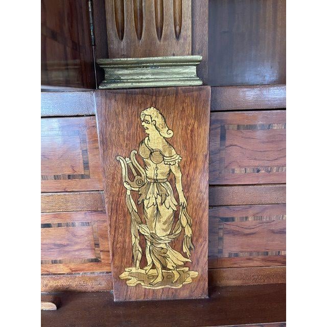 Egyptian Secretaire in Wood and Brass For Sale - Image 9 of 18