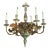 Vintage Italian Silver and Gold Leaf Chandelier For Sale