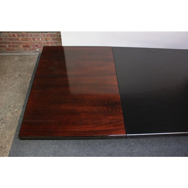 Large Italian Rosewood and Leather Conference Table/Desk by Hans Von Klier For Sale In New York - Image 6 of 13