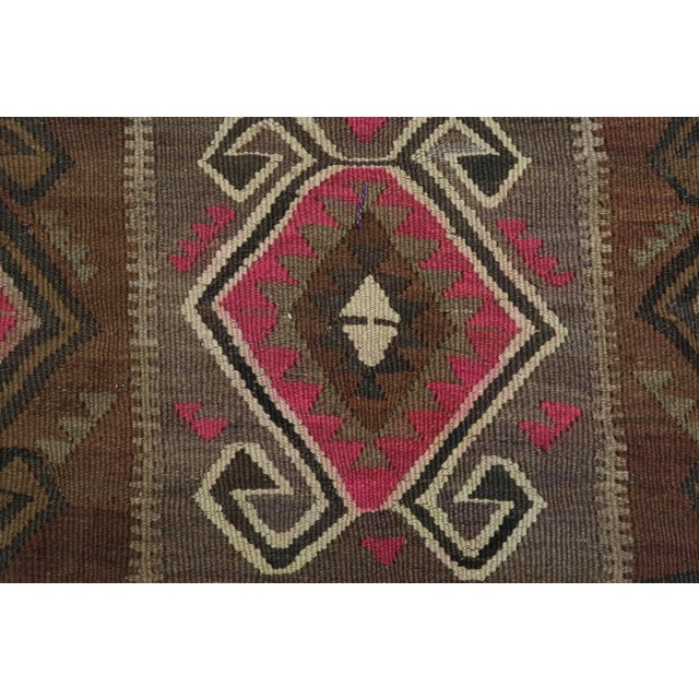 Mid 20th Century Vintage Turkish Kilim Rug-4′5″ × 13′3″ For Sale - Image 5 of 13