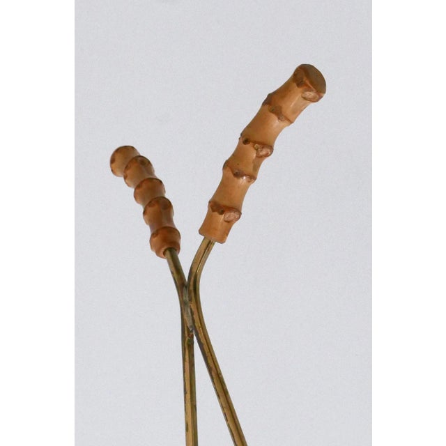 Mid-Century Wall-Mounted Brass & Bamboo Magazine Rack, Germany, 1960s For Sale - Image 13 of 18