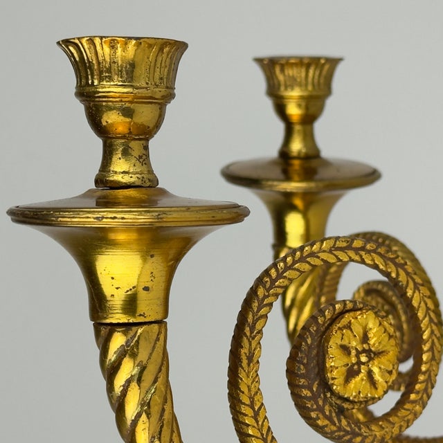 Gold Large Bronze Wall Candle Sconce, France, 1950s For Sale - Image 8 of 18