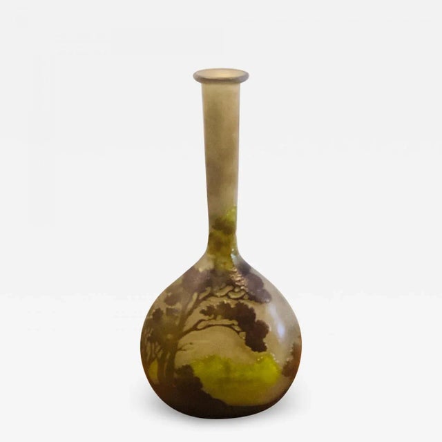 Antique Emile Galle Cameo Carved Tree in Landscape Vase For Sale - Image 11 of 11