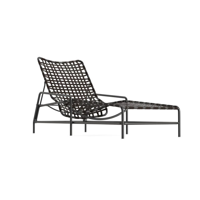 Brown Jordan Kantan Aluminum Vinyl Chaise Lounge, Textured Pewter frame with Coffee fabric For Sale - Image 12 of 12
