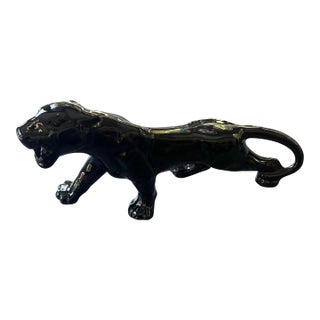 Vintage MCM Stalking Black Panther Figure Glossy For Sale