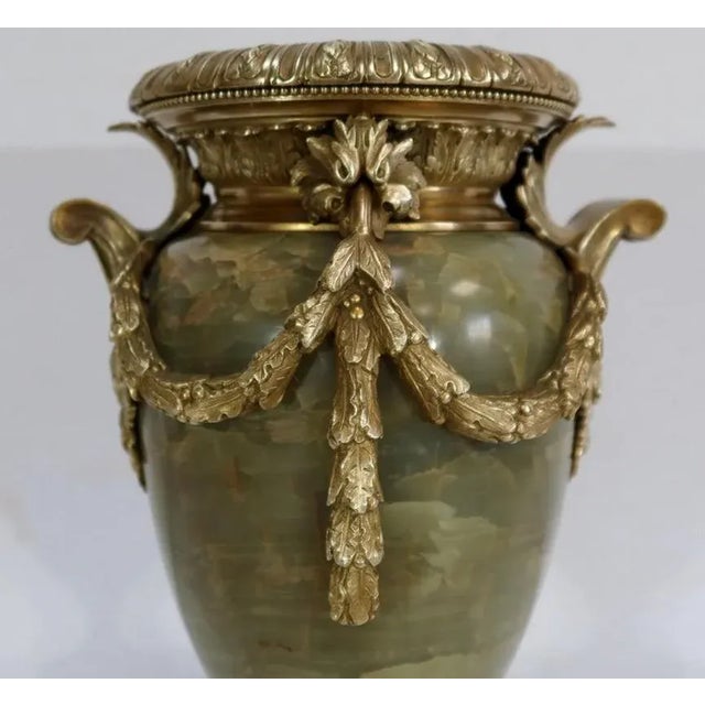 19th Century Louis XVI Style Onyx and Bronze Vases, Set of 2 For Sale - Image 13 of 18