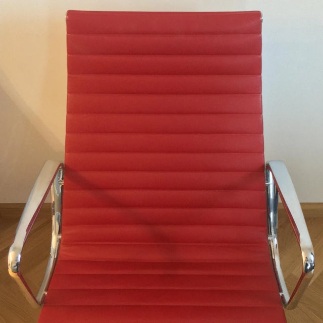 Red Aluminium EA116 Chairs by Charles & Ray Eames for Vitra, Set of 2 For Sale - Image 8 of 13