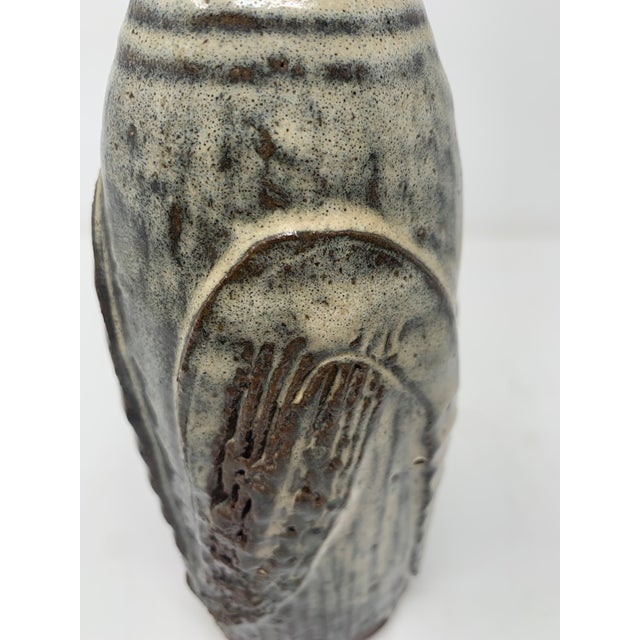 Ceramic Mid 20th Century Textured Ceramic Vase For Sale - Image 7 of 10