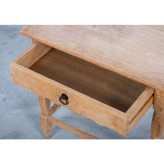 Danish Brutalist Oak Bedside Table by Henning Kjærnulf, 1960 For Sale - Image 10 of 13