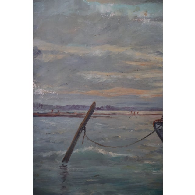 Vintage R. G. Duncan Signed “Astor” Sailboat Seascape Original Oil on Board—Framed For Sale - Image 12 of 18