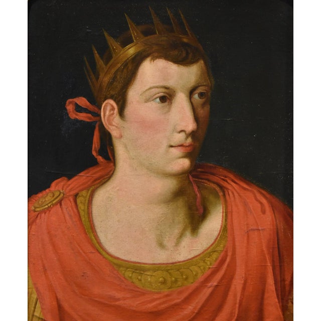 Flemish School Artist, Portrait of the Roman Emperor Augustus, 1600s-1700s, Oil on Canvas For Sale - Image 13 of 13