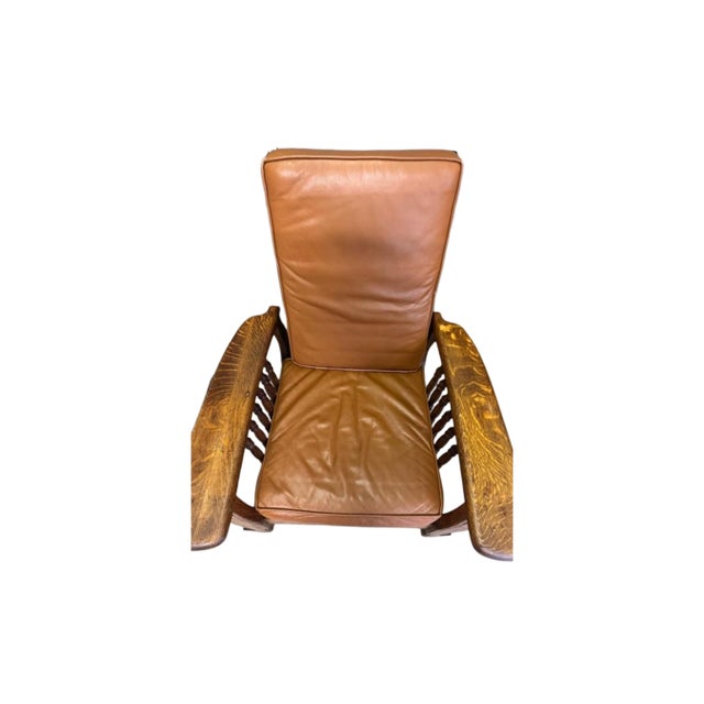 Wood Antique 1900's Mission Style - Morris Reclining Chair For Sale - Image 7 of 14