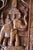 Brown Vintage Southeast Asian Carved Teak Elephant & Temple Relief on Silk For Sale - Image 8 of 16