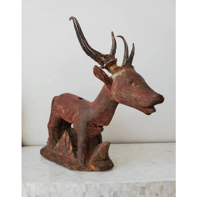 A rare and most charming authentic old Indonesian menjangan/kidang temple deer 19th century, Bali or Java, Sunda Indonesia...