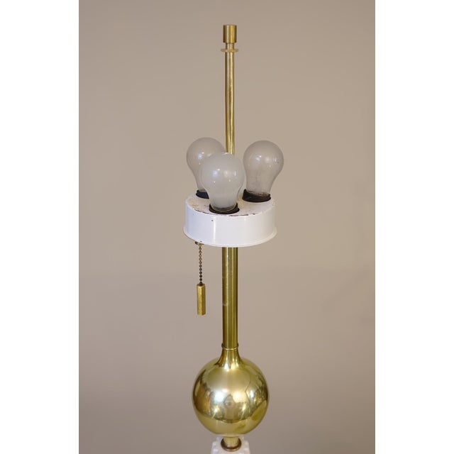 Metal XL Lightolier Atomic Modern Space Age Gerald Thurston "Sputnik" Porcelain Table Lamp 1960 Architectural Pottery For Sale - Image 7 of 7