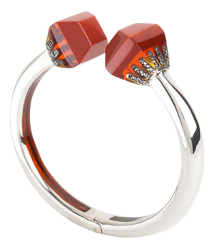 Miriam Salat Addiction Sterling Silver Wine Bangle with White Topaz