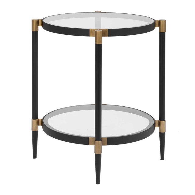 2020s Chadid Round Glass Side Table For Sale - Image 5 of 8