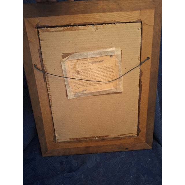 Original Oil Painting "A Winter Sunday Morning – 1923" by Frances Ann Allen in Rustic Knotty Pine Frame For Sale - Image 4 of 5