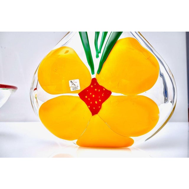 Murano Vase and Bowl with Nasturtium Design by Berit Johansson for Pauly & C., 1998, Set of 2 For Sale - Image 6 of 18