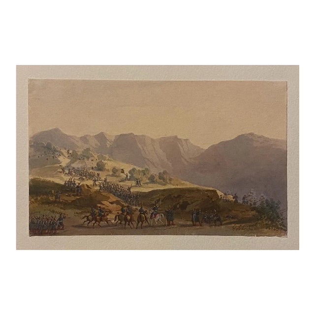 Gobaut Gaspard - Troop Movement - Original Ink and Watercolor- 19th Century For Sale