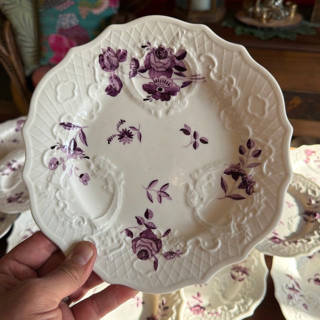Set of 21 Antique Job Ridgway Cauldon Place Dessert Plates, Pattern B1154, Circa 1808-1814 Description: A wonderful set of...