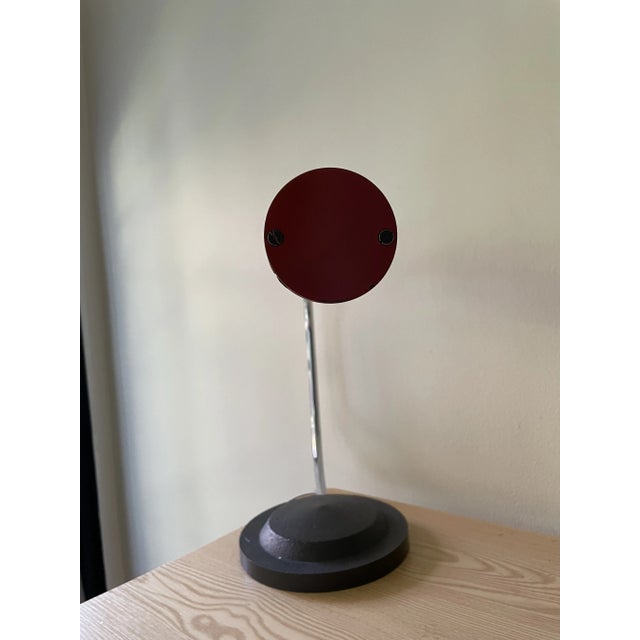 Mid-Century Modern Mid 20th Century Bauhaus Style Red Enamel Table Lamp For Sale - Image 3 of 8