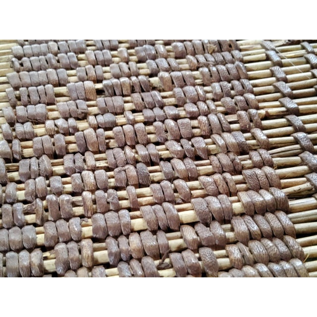 Brown Tuareg Berber Mauritanian Mat in Natural Leather and Rush, 1977 For Sale - Image 8 of 12