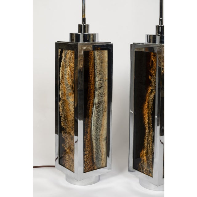 Bakelite and Chrome Metal Table Lamps, 1970s, Set of 2 For Sale - Image 3 of 6