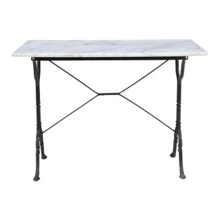 Early 20th Century French Marble-Top Cast Iron Bistro Table For Sale