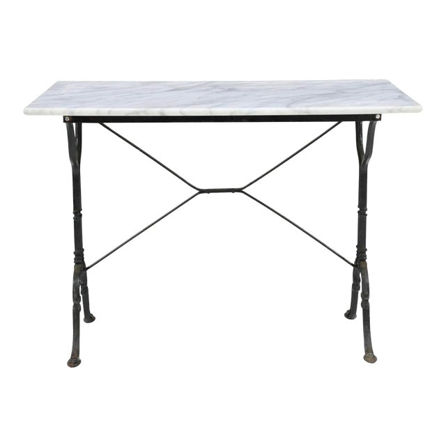 Early 20th Century French Marble-Top Cast Iron Bistro Table For Sale