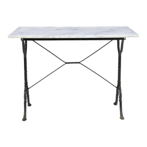 Early 20th Century French Marble-Top Cast Iron Bistro Table