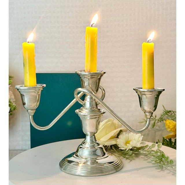Metal Vintage Wm Rogers Sterling Silver Candelabra For Sale - Image 7 of 9